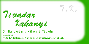 tivadar kakonyi business card